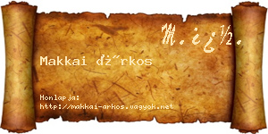 Makkai Árkos névjegykártya